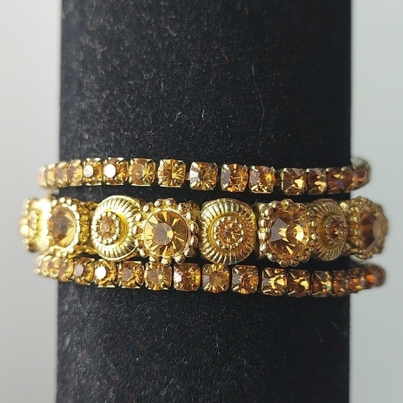 unknown Jewelry - Vintage gold sparkling trio bracelet